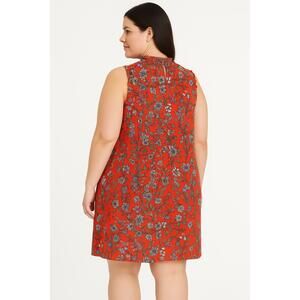 Carolina Bell Dress Womens US XXL Red Sleeveless Floral Smocked Keyhole Boho